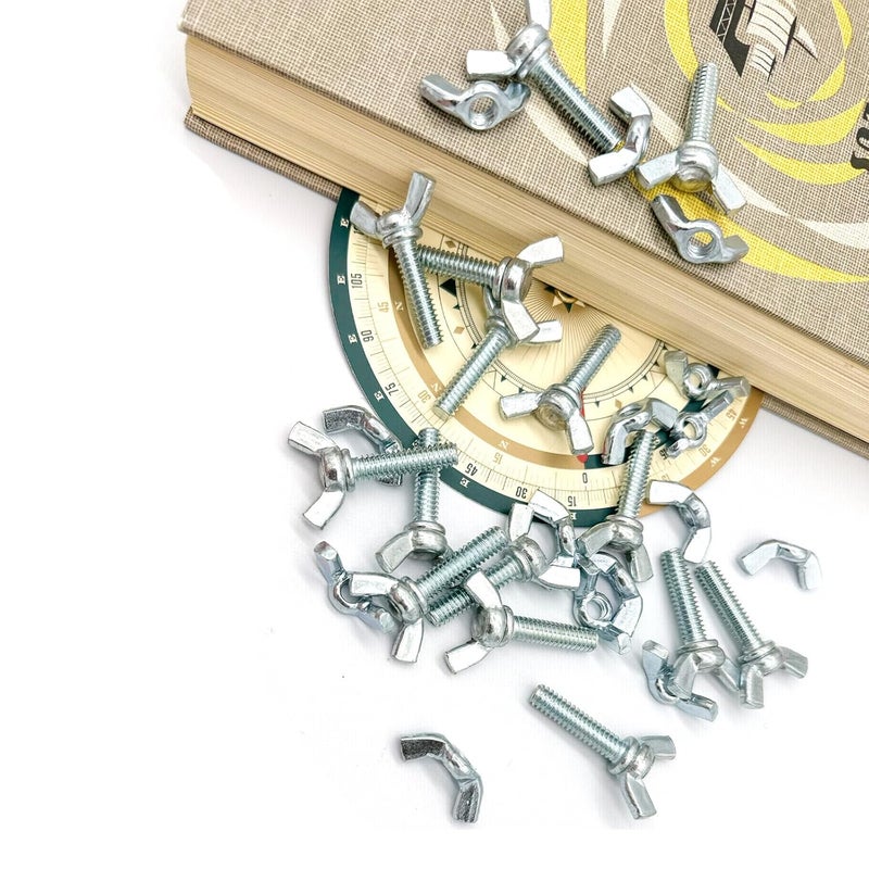 Matrelt 30 Pcs 1/4"-20 x1 Wing Screw Bolts and Wing Nut Kit Butterfly Screws and Nut with Hand Twist Tighten Wing Head Zinc Plated Hardware Fitting Fastenings Assortment Kit - Image 5